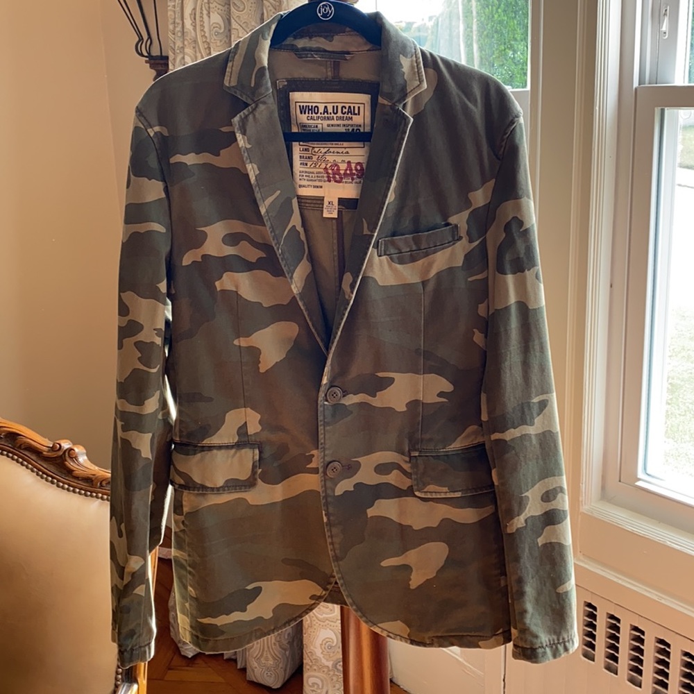 Who.A.U Cali Olive Multi Camo Blazer